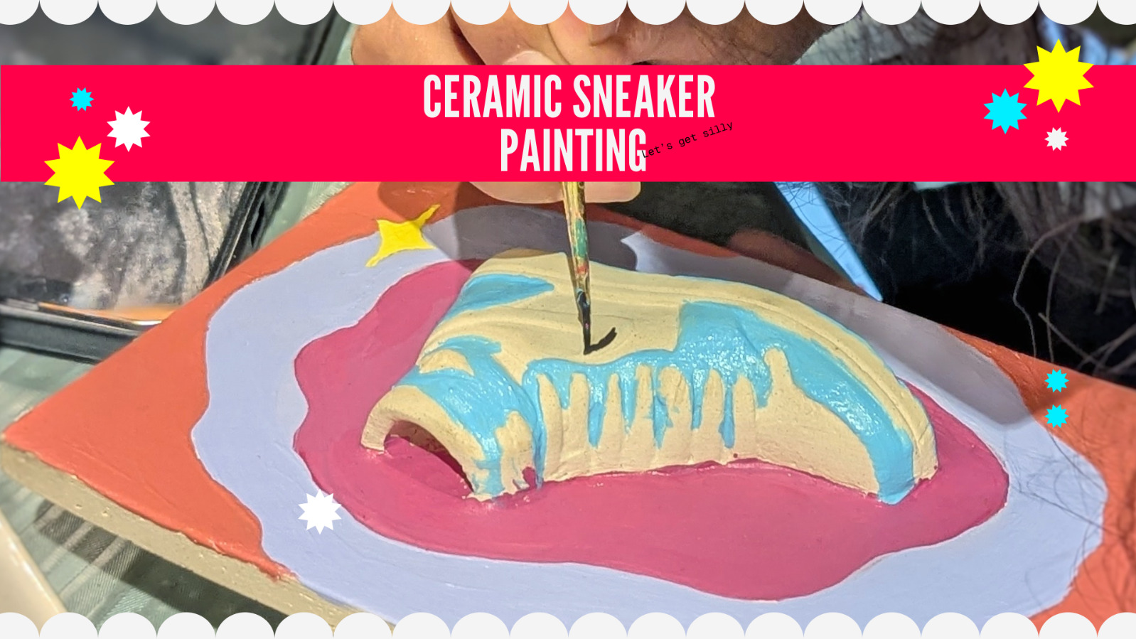 Ceramic Sneaker Postcard Painting w/ Socially Silly