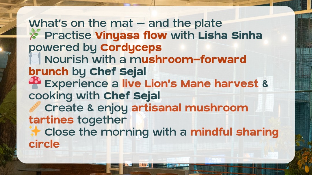 Mushroom Yoga Brunch | Nuvedo x Maverick & Farmer Coffee with Chef Sejal & Lisha Sinha - Image 3